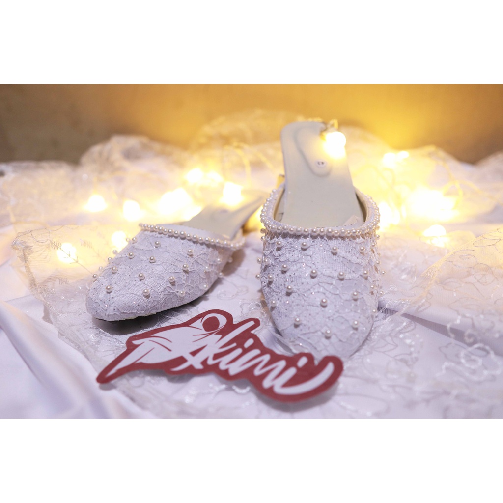 Selop Pengantin Pria Murah Warna Putih Berpayet No 43 Bahan Jaguar