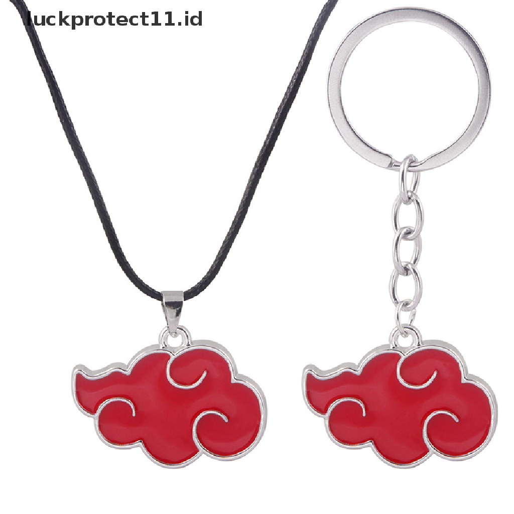 Kalung Liontin Bahan Metal Desain Anime Akatsuki Organisasi Awan Merah Gaya Jepang Untuk Unisex