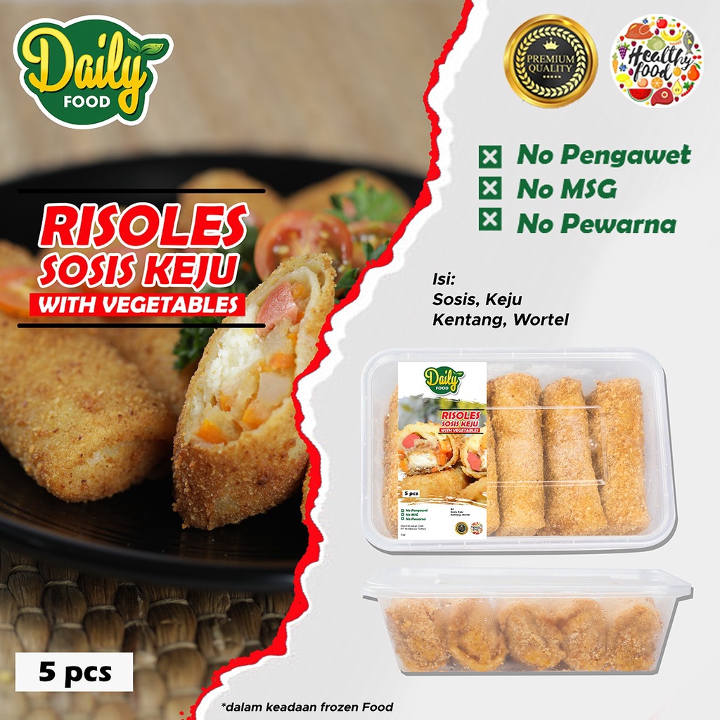 FROZEN Risoles Sosis Keju | Risoles Dailyfood Isi 5 pcs