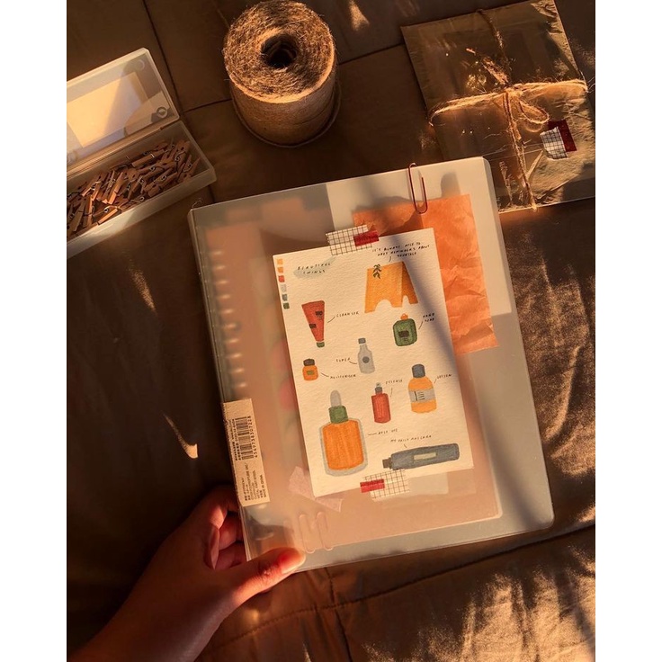 

BINDER NOTE BUKU BINDER MIKA TRANSPARANT A5, B5 LINE GRID DOTTED BLANK ISI LOOSE LEAF 25 LEMBAR