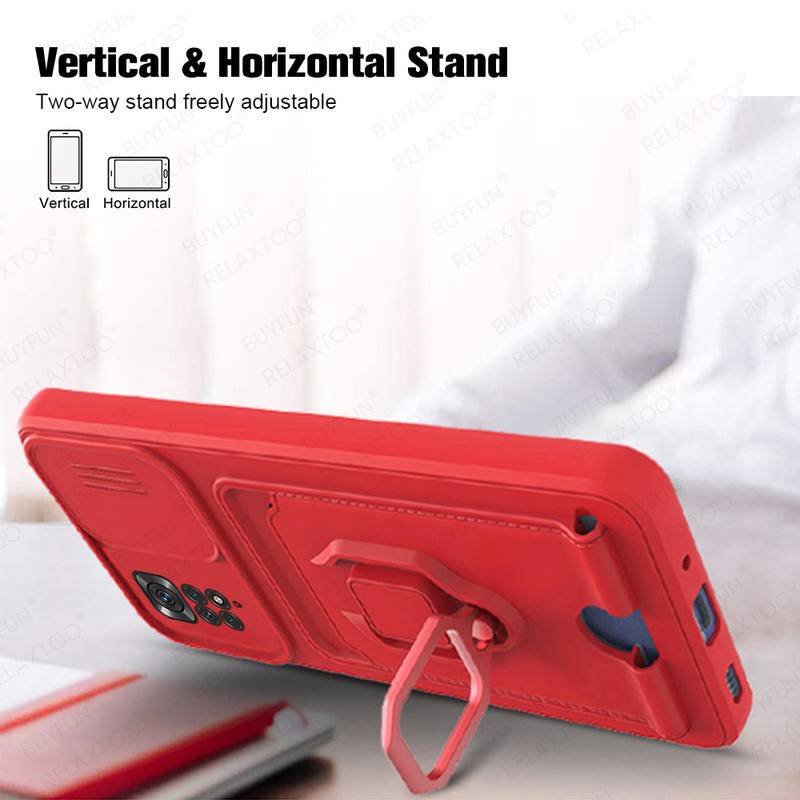 Case Cover Pelindung Lensa Kamera Hp Dengan Ring Stand Magnetik Untuk Redmi Note 11 / 11spro / 5G