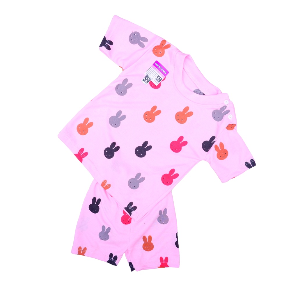 SETELAN BAJU BAYI SNI 3-18 BULAN VARIAN WARNA MOTIF BUNNY