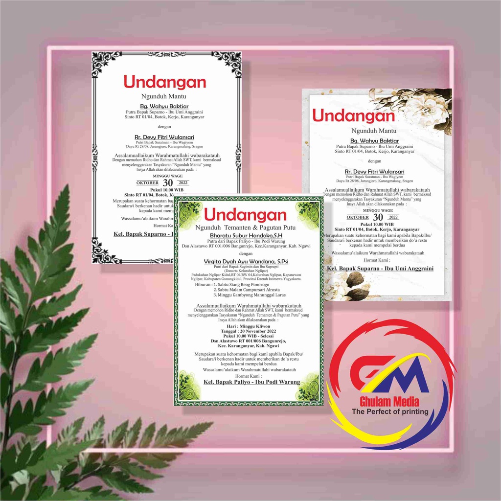 

Undangan Munjung/Undangan Tempel Kotak Nasi Murah