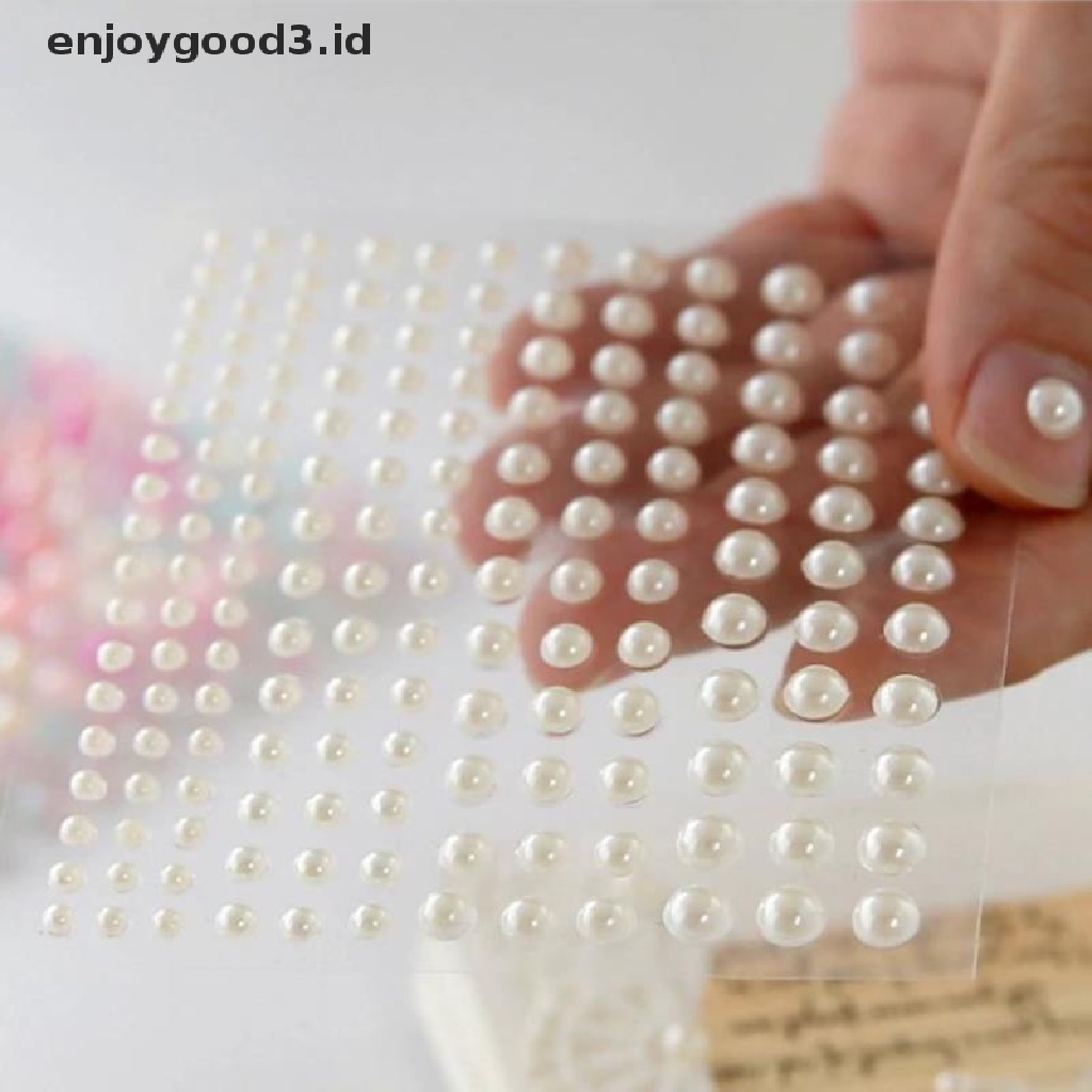 1 Lembar Stiker Mutiara Plastik Setengah Lingkaran Untuk Dekorasi Nail Art