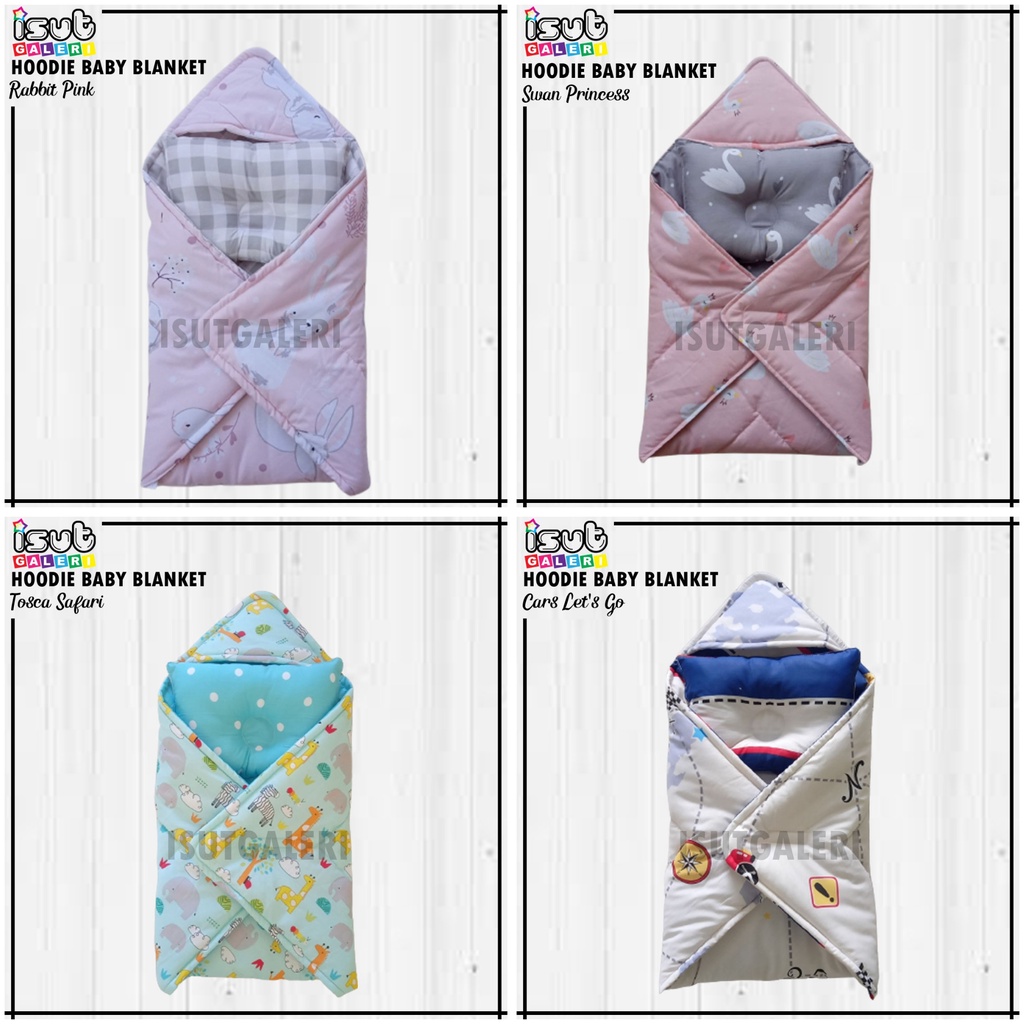 ISUT GALERI - Hoodie Baby Blanket | Selimut Bayi Baru Lahir Cocok Untuk Kado Baby Gift