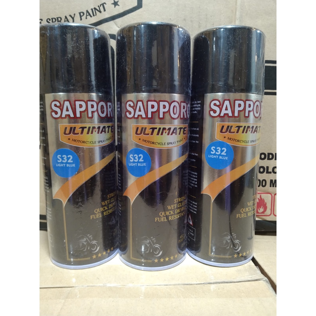 cat spray pilok pilox cat semprot sapporo ultimate S32 light blue biru terang glossy saporo 400ml