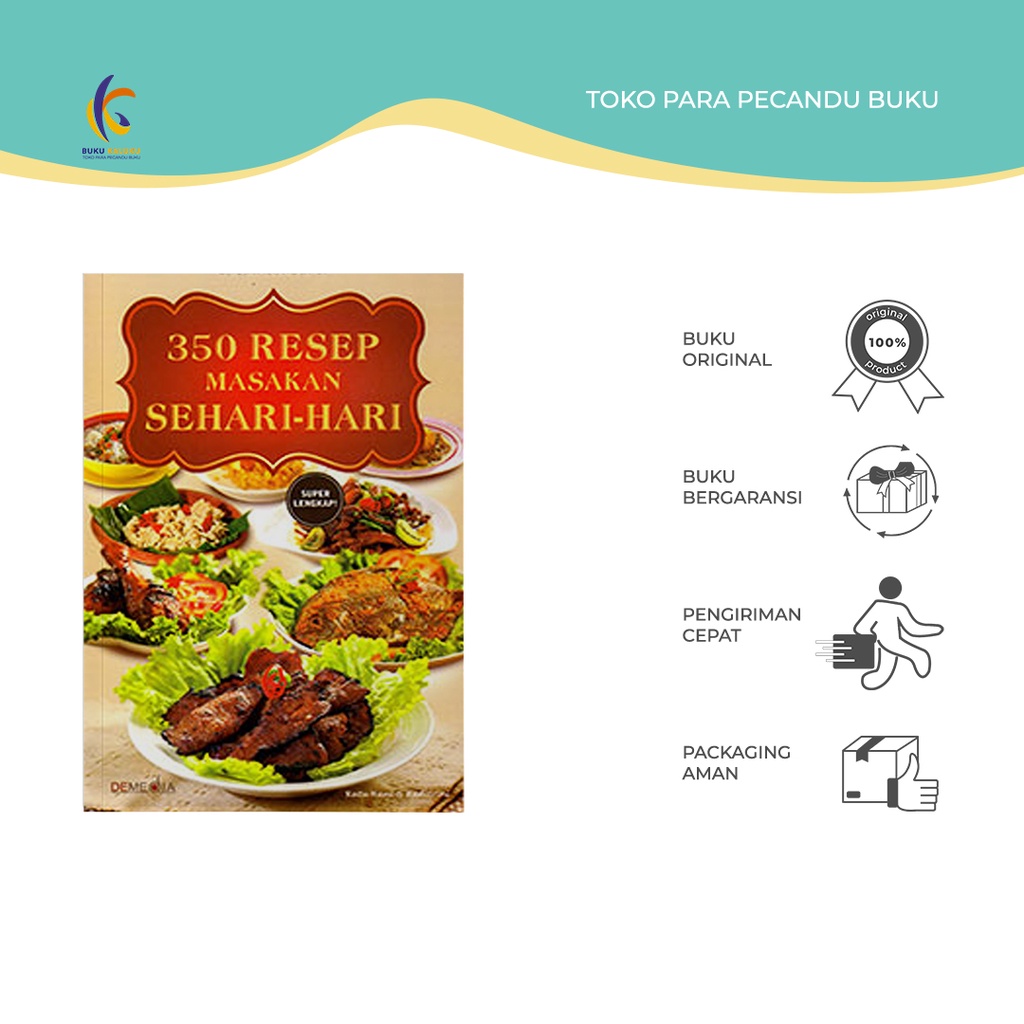 Buku Resep Masak - 350 Resep Masakan Sehari-hari - Ratu Hani - Demedia - Bukukaluku
