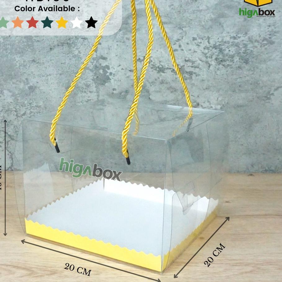 

↬ Box Mika Transparan 20x20x16/ Kotak Kue Bening / Tart / Box Nasi / Kotak Nasi I HDI06
