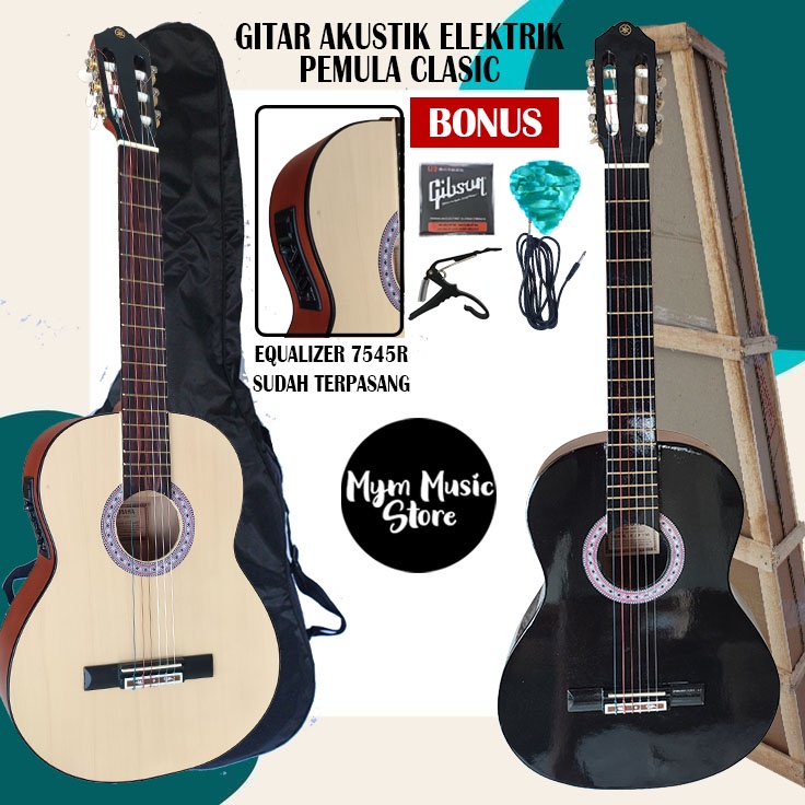 Gitar akustik elektrik 7545R model MymPro Free Packing Kayu Garansi