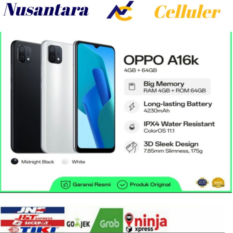 HP OPPO A16k RAM 4 GB ROM 64 GB [Oppo A16k 4/64 GB] garansi resmi
