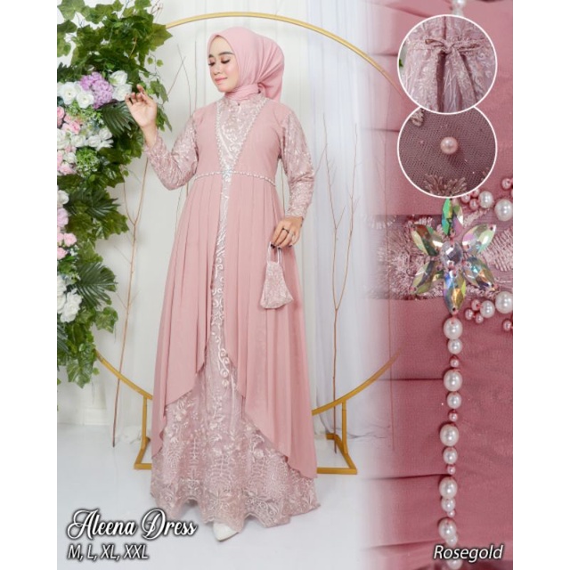 KEBAYA MODERN // KEBAYA WISUDA // ALEENA DRESS // BAHAN TILLE BORDIR MIX CERUTY BABYDOLL + PAYET // By SABANA