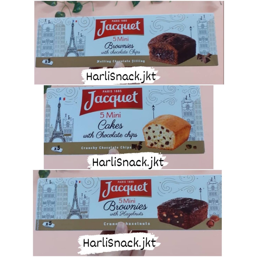 

JACQUET MINI BROWNIES WITH MELTING CHOCOLATE CHIP FILLING / CRUNCHY HAZELNUTS / JACQUET CAKES WITH CRUNCHY
