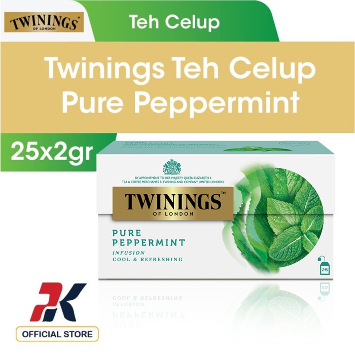 

TWININGS TEH CELUP PURE PEPPERMINT 25X2GR