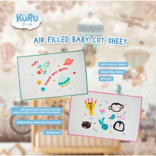 Kuru Baby Organic Healthy Cot Sheet | Perlak Organik Alas Ompol Mandi Bayi