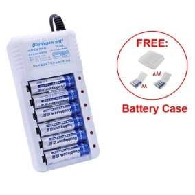 Doublepow Charger Aa Dp-B06 & 6 Battery Aa 1200Mah - Free Battery Case