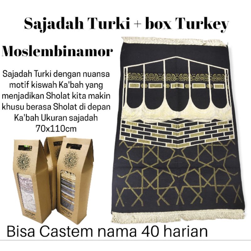 COD Sajadah Turki Plus Box Turkey Sajadah Hitam Kiswah Ka'bah