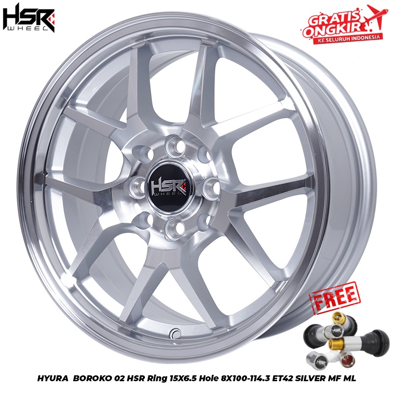 Pelek Mobil HSR HYURA BOROKO 02 (Original) R15 Pelak Racing Ring 15 Mobilio Brio Agya Ayla Calya