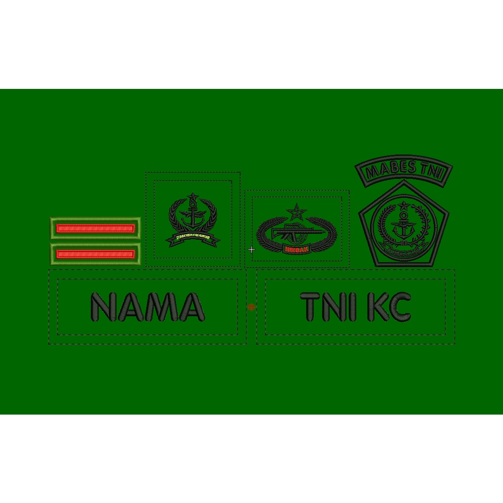 1SET Atribut Bordir TNI KC (Komcad) TERBARU