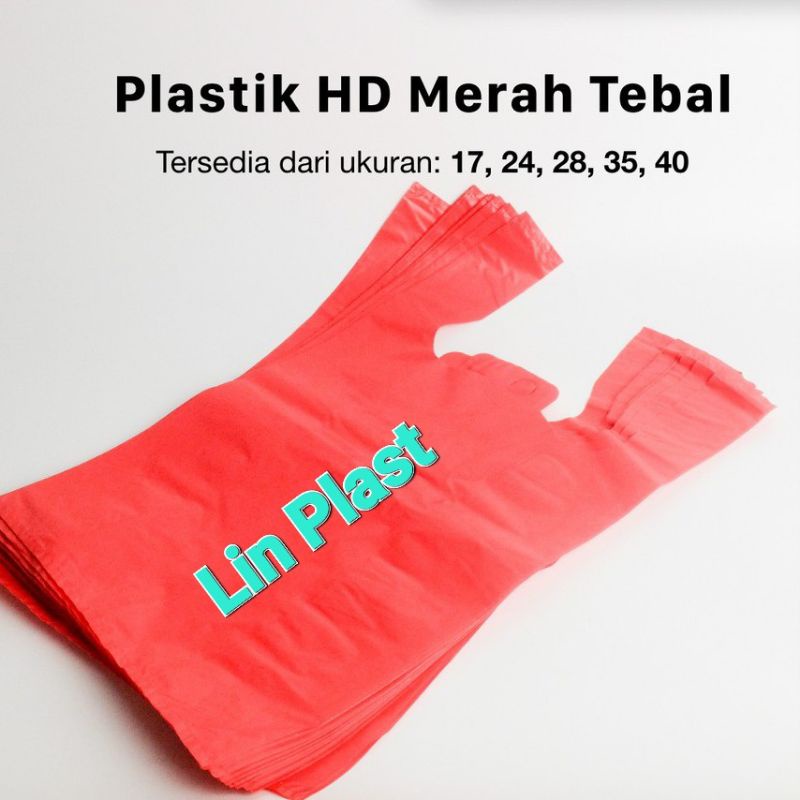 Kantong Plastik Kresek Merah HD Merah Tebal Ukuran 17 24 28 35 40