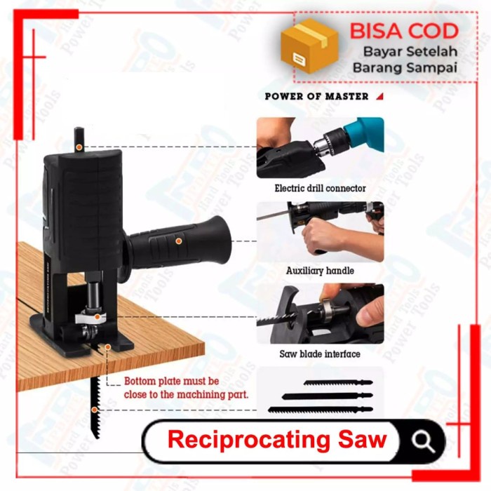 [READY] Adaptor Konventer Bor Ke Gergaji Jig Saw - Reprocating Saw Adapter / Perlengkapan Rumah Tang