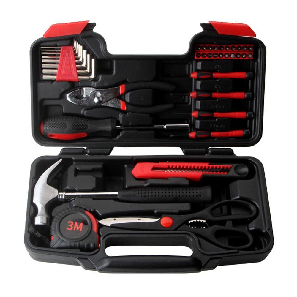 Populer 39buah/Set 39PC Toolkit Obeng Set Alat Perbaikan Rumah Tangga Repair Kit Hardware Tools