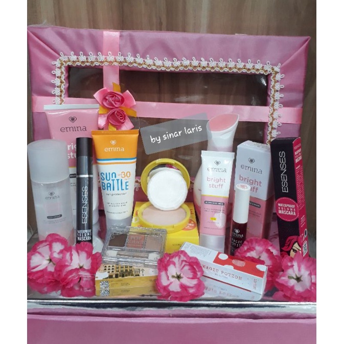 PAKET NIKAH/HANTARAN/SESERAHAN KOSMETIK EMINA FREE BOX