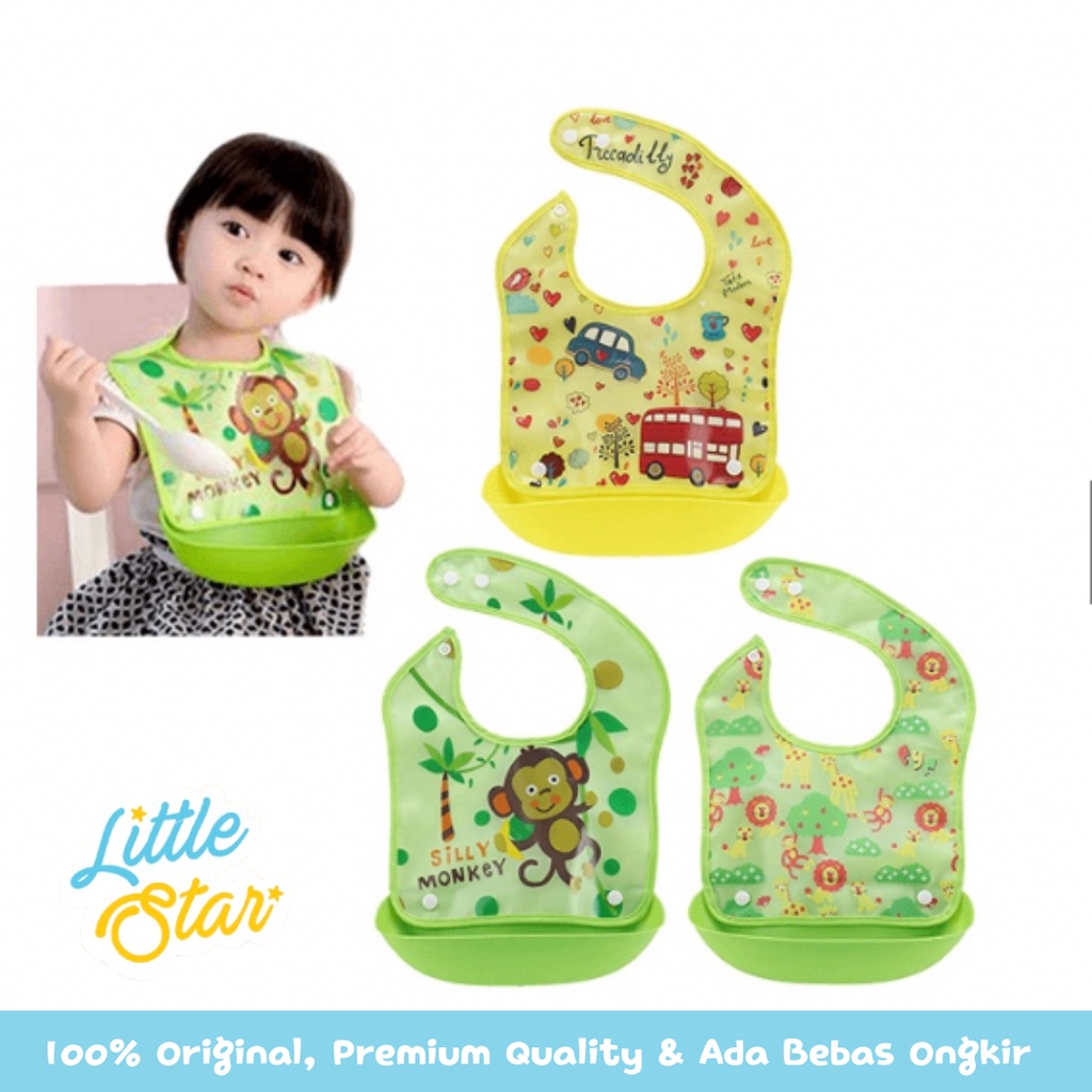 Slabber Silikon Waterproof Anak Bayi Motif Karakter