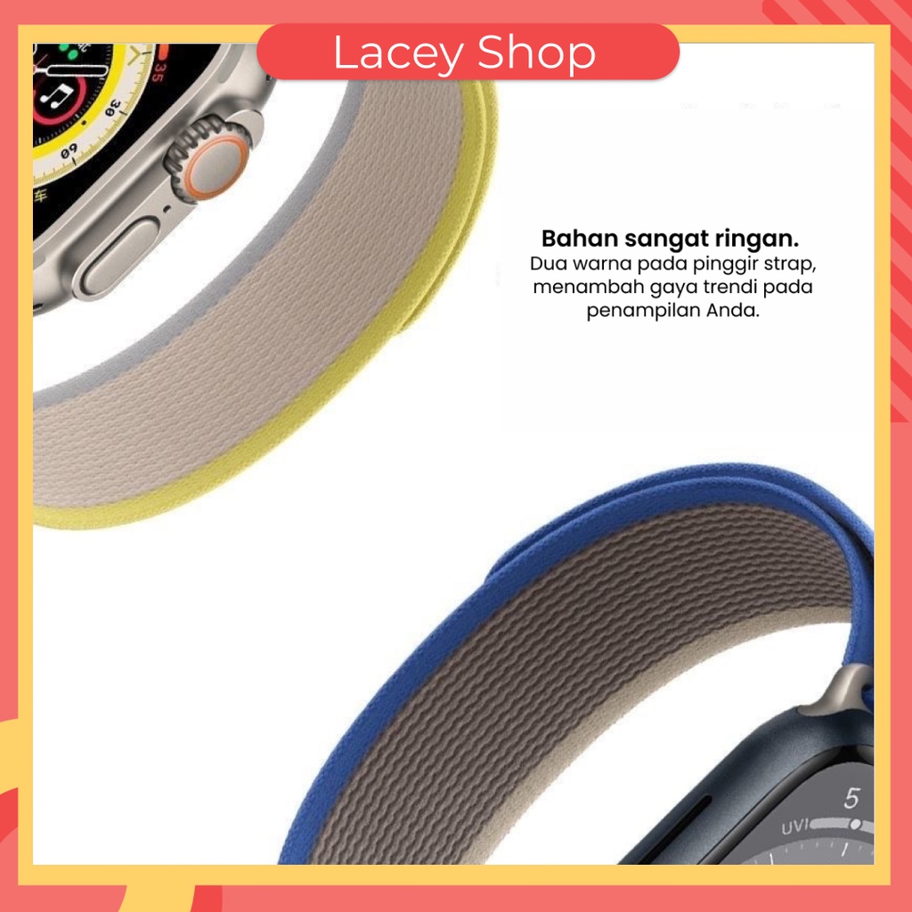 Tali Strap Apple Watch iWATCH model TRAIL LOOP Bahan Nilon Strap Band Nylon for iWatch series 8 7 6 5 4 3  Ultra