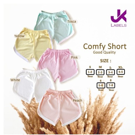 JK Label Comfy Short 1-8 Tahun Celana Pendek Anak Perempuan Sporty Adem Lucu CBKS