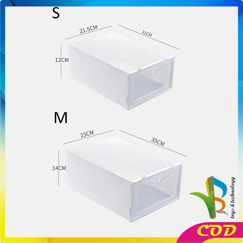 RB-C158 Kotak Sepatu Lipat Transparan Tebal Shoes Storage Box Organizer Rak Sepatu Plastik Susun