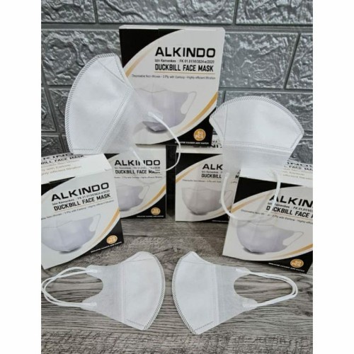 PS Masker Mouson Duckbill Garis 4 PLY isi 50 pcs Impor Disposable Mask Dewasa Hitam / Putih