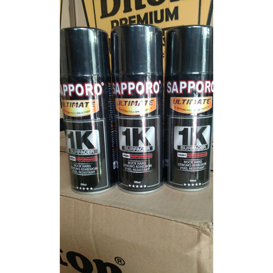 cat spray pilok pilox cat semprot sapporo ultimate b22 pu 1k surfacer grey **b22 pu 1k epoxy grey saporo  400ml