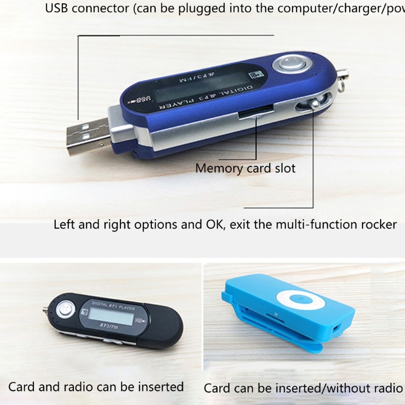 Zzz Player Dengan Penyimpanan 8GB USB MP3 Player Desain Klasik FM Radio Player