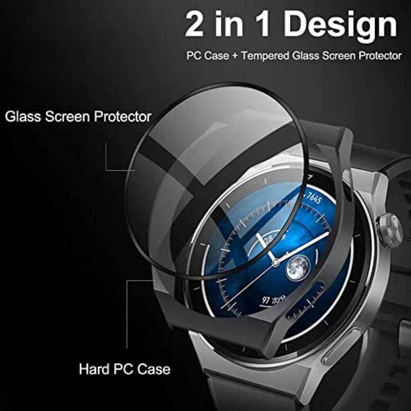 Case Pelindung Layar Tempered Glass 9H Dengan Bumper Skala Untuk Huawei GT2 Pro ECG Porsche 42mm 46mm GT2e