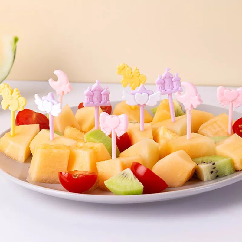 Set 10Pcs Garpu Buah Mini Tusukan Bento Karakter Lucu