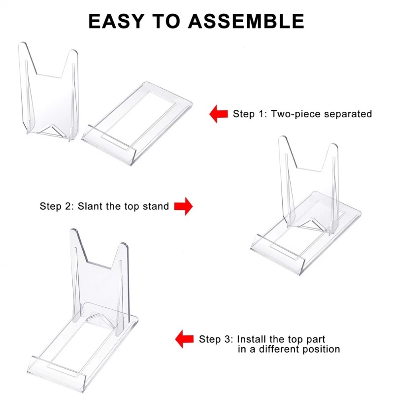 2 Pcs Stand Holder Braket Display Bingkai Foto Bahan Plastik Akrilik Transparan Dapat Dilepas Dapat Disesuaikan Untuk Dekorasi Rumah