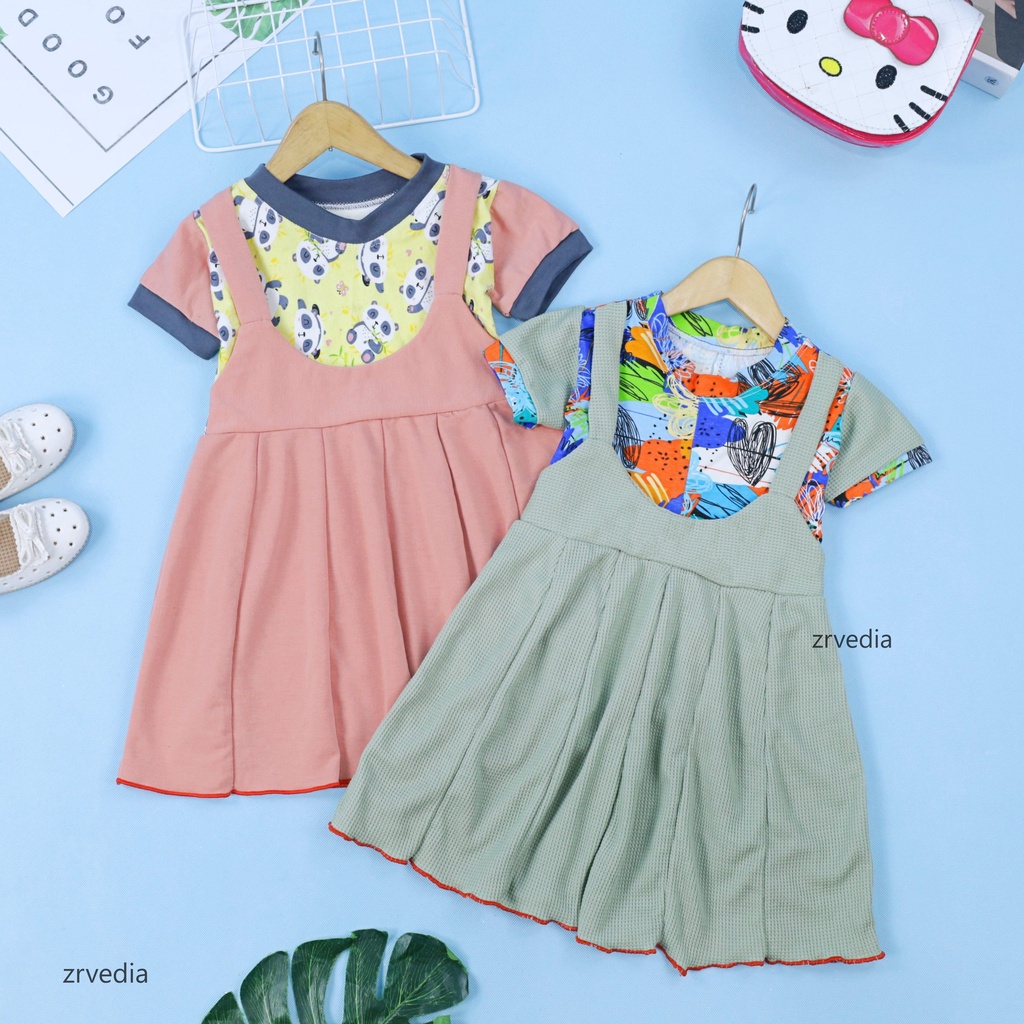 Dress Nagita uk Bayi - 2 Tahun / Dres Anak Perempuan Murah Baju Balita Lengan Pendek Adem Kiosbalitaaprillia