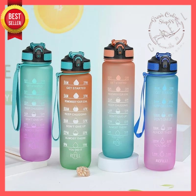 [GOS] - E101- Botol Minum 1 LITER PASTEL / Botol minum 1000ml / Drink Reminder BPA FREE