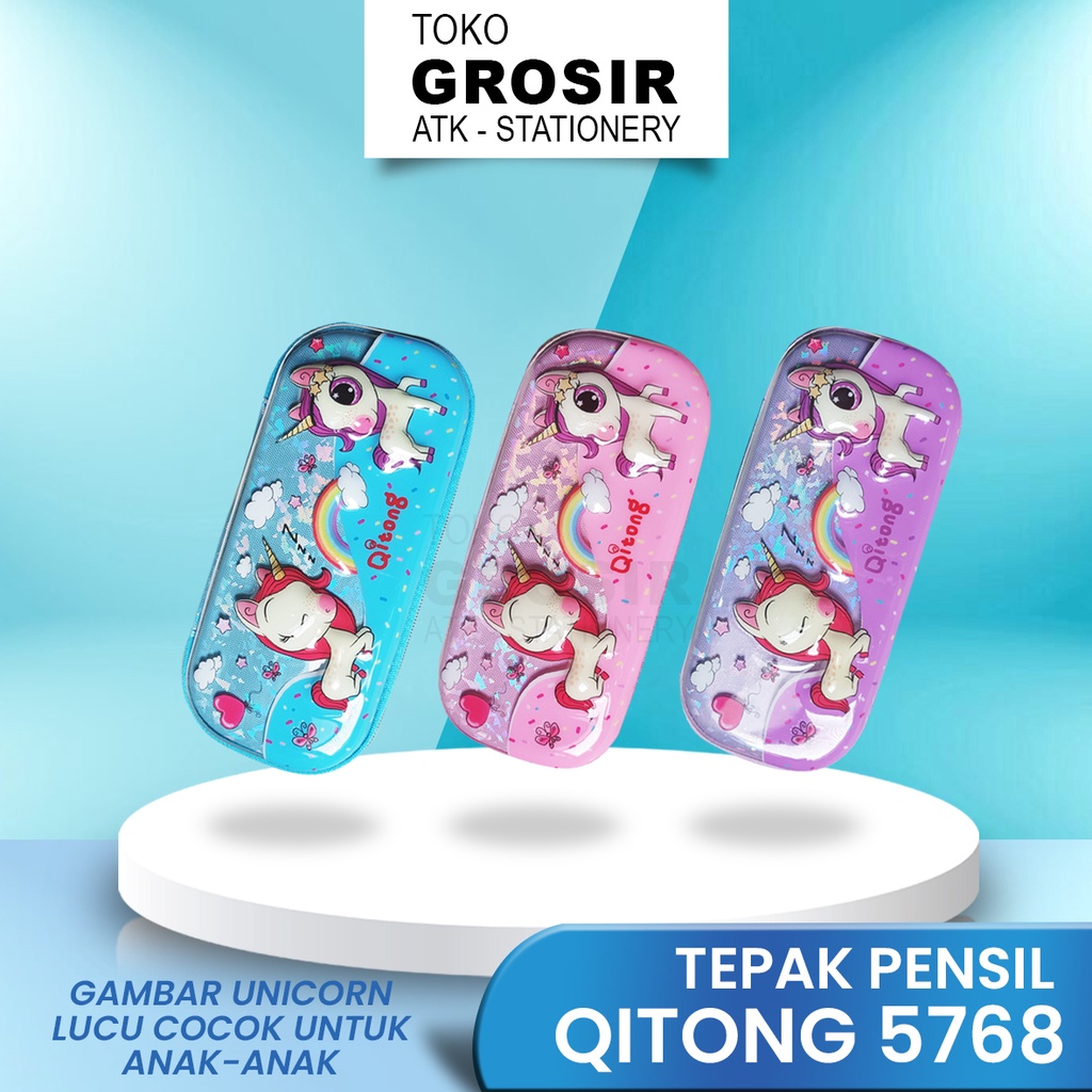 

Kotak Pensil 1 Resleting TIMBUL 3D HARD CASE \/ Tempat Pensil / Tepak Pensil / Box Pencil / Boks Pensil QT-5768 Unicorn