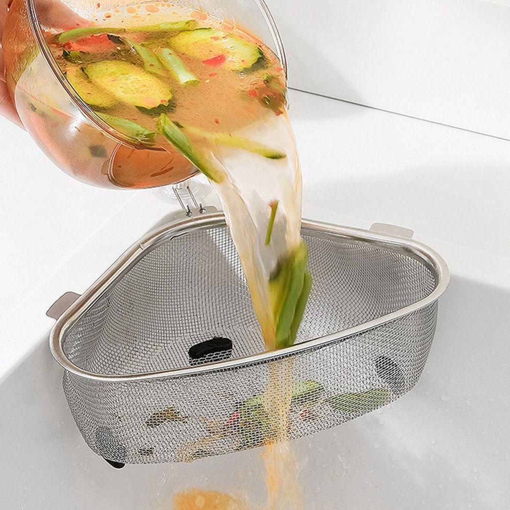 Nickolas1 Drain Basket Stainless Steel Adjustable Bocor Makanan Sayur Kapasitas Besar Saringan Wastafel Dapur