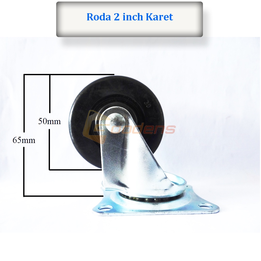Roda Karet 2 Inch Roda Caster Roda Gepeng