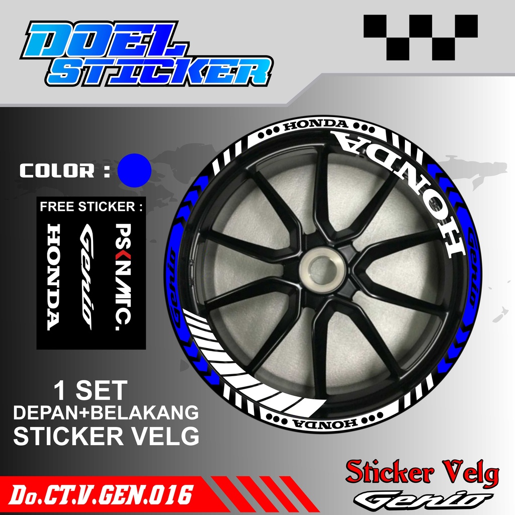 Stiker Cutting Velg Genio Racing Lis List Variasi Custom Set Depan Belakang Doel 016