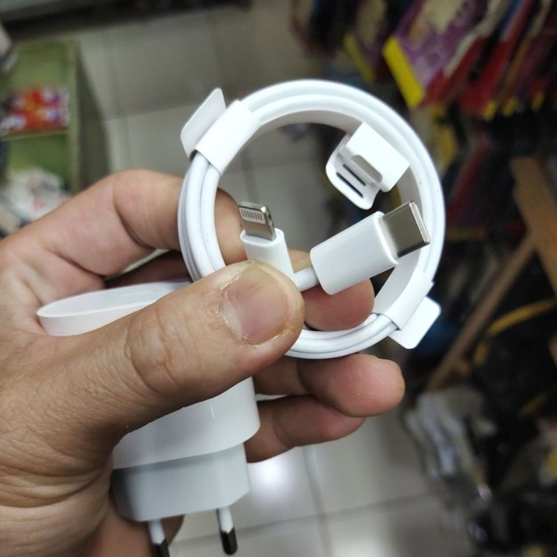 charger original batok type c + kabel type c ke lightning mantul murah meriah