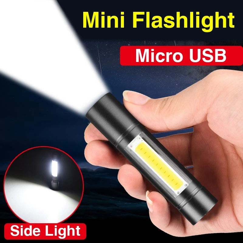 Senter LED Mini Portable 3 Mode Lumen Tinggi Anti Air Rechargeable Untuk Outdoor / Hiking / Camping / Darurat