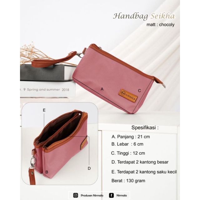 HANDBAG SEIKHA ORIGINAL BY NIRMALA BAHAN CHOCOLY ANTI AIR WATERPROOF