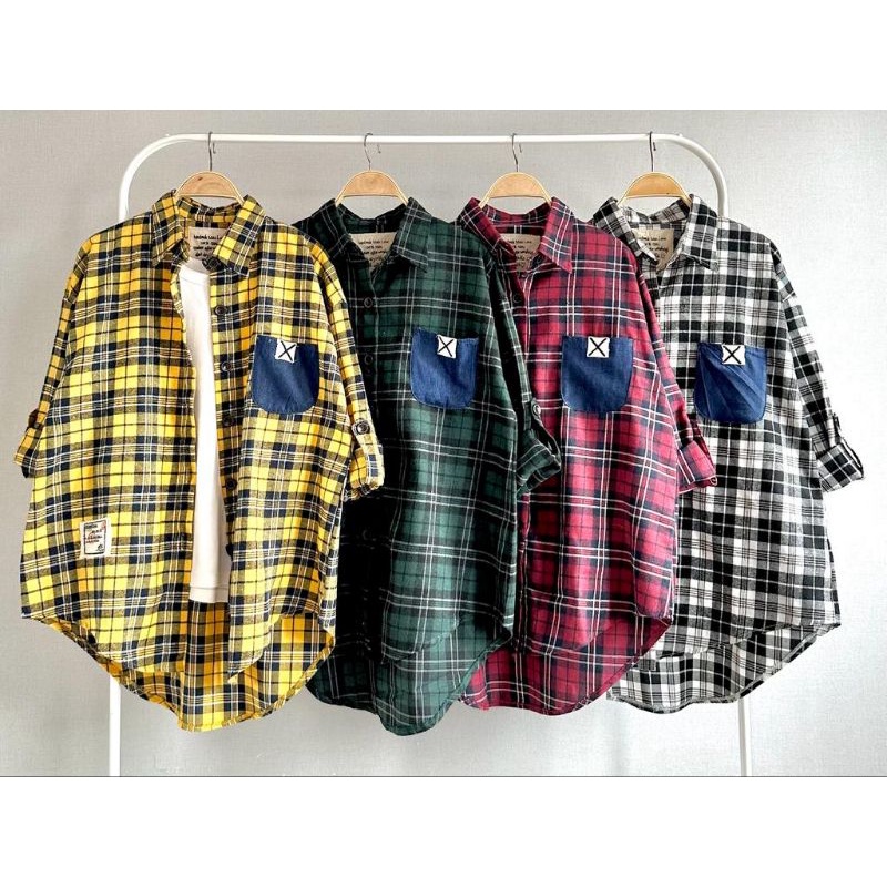 Atasan Kemeja Katun Flanel Import Kotak New LuBaNa#6665