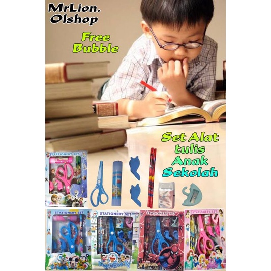 Study Set / Stationery / Alat Tulis Set Karakter Anak⭐Mrlion⭐