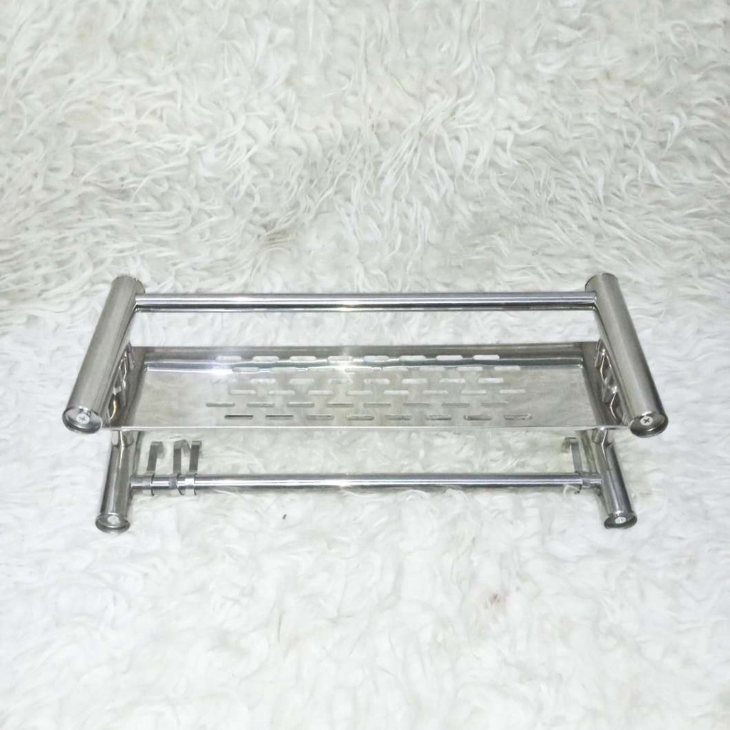 Premium Rak handuk kamar mandi stainless dinding toilet susun shampoo