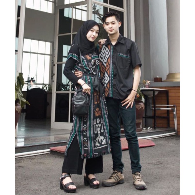 Couple Tenun - Baju Tenun Couple - Dress Kondangan - Couple Tenun - Batik Batik Couple Couple - Dres