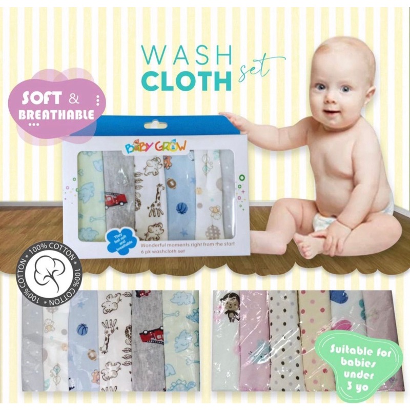 WASHCLOTH SET - saputangan bayi isi 6pc